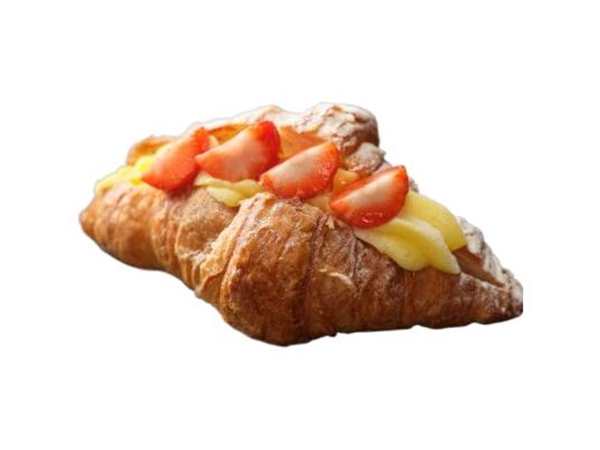 Roomcroissant met verse aardbeien