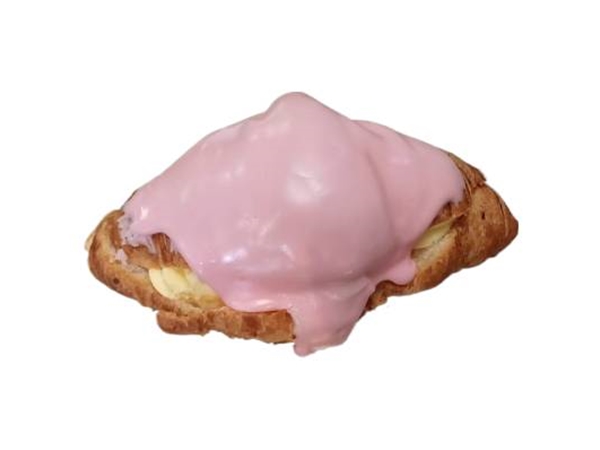 Roomcroissant met roze fondant