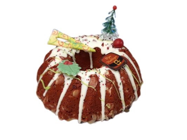 Tulbandcake Red Velvet witte choco drip